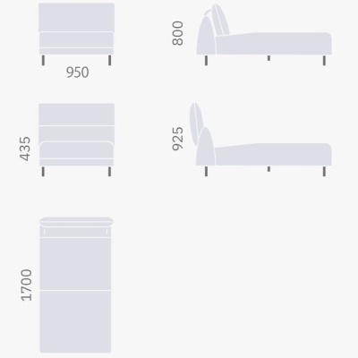 Фото Кушетка JOGVAN  серого цвета