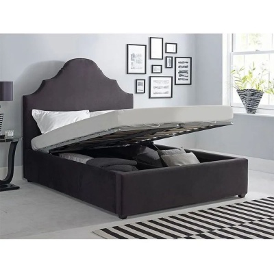 Фото Двуспальная кровать Attica черного цвета