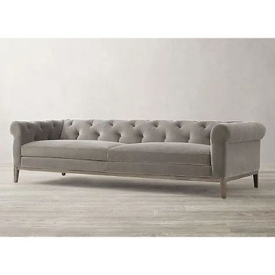 Фото Четырехместный диван Modena Chesterfield серого цвета