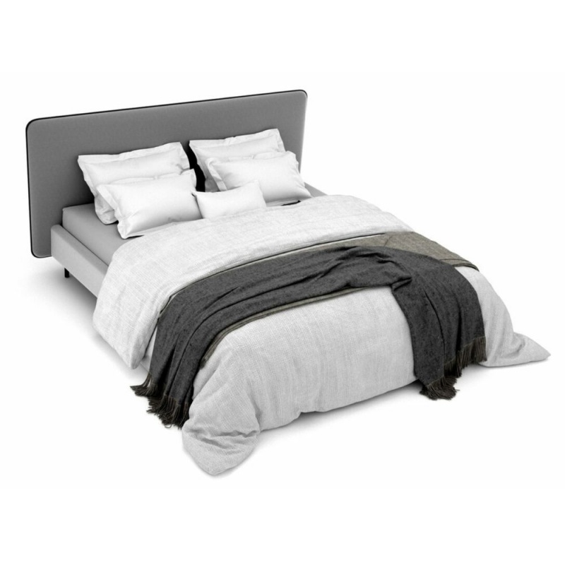Фото Кровать LINE серого цвета с декоративным кантом